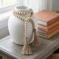 Natural Wood Bead Tassel Garland